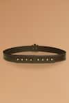 Shop_S&N by Shantnu Nikhil_Brown Aerial Crested Leather Belt _at_Aza_Fashions