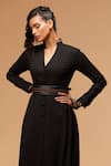 Buy_S&N by Shantnu Nikhil_Black Braided Broad Leather Belt _at_Aza_Fashions