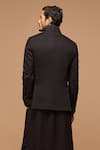 Shop_S&N by Shantnu Nikhil_Black Cotton Textured Bandhgala _at_Aza_Fashions