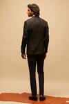 Shop_S&N By Shantnu Nikhil_Black Wool, Viscose, Poly Blend Crested Blazer_at_Aza_Fashions