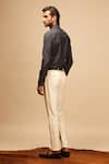 Shop_S&N by Shantnu Nikhil_Grey Terylene Embroidered Slim Fit Shirt _at_Aza_Fashions