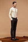 Buy_S&N by Shantnu Nikhil_White Terylene Slim Fit Shirt _Online_at_Aza_Fashions