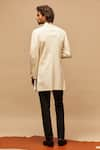 Shop_S&N by Shantnu Nikhil_White Cotton Embroidered Sherwani _at_Aza_Fashions