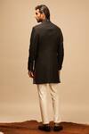 Shop_S&N by Shantnu Nikhil_Black Poly Blend Embroidered Sherwani _at_Aza_Fashions