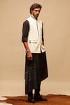 S&N by Shantnu Nikhil_White Cotton Embroidered Nehru Jacket_Online_at_Aza_Fashions