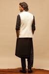 Shop_S&N by Shantnu Nikhil_White Cotton Embroidered Nehru Jacket_at_Aza_Fashions