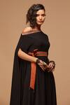 Shop_S&N by Shantnu Nikhil_Black Polyester Blend Off Shoulder Dress_Online_at_Aza_Fashions