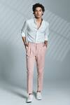 Buy_S&N By Shantnu Nikhil_White Suiting Fabric Thread Slim Fit Shirt _at_Aza_Fashions