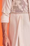 Shop S&N By Shantnu Nikhil Off White Cotton, Poly Blend Lace Work Textured Draped Kurta Online at Aza Fashions Shop_S&N By Shantnu Nikhil_Off White Cotton, Poly Blend Lace Work Textured Draped Kurta_Online_at_Aza_Fashions