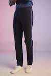 Shop_S&N by Shantnu Nikhil_Blue Cotton Side Trim Trousers _at_Aza_Fashions