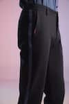 Buy_S&N by Shantnu Nikhil_Blue Cotton Side Trim Trousers _Online_at_Aza_Fashions