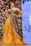 Buy_Shantnu Nikhil_Yellow Layered Organza Gown_at_Aza_Fashions