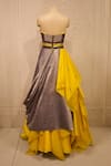 Shop_Shantnu Nikhil_Yellow Layered Organza Gown_at_Aza_Fashions