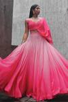 Buy Shantnu Nikhil Pink Chiffon Embroidered Lehenga Set at Aza Fashions Buy_Shantnu Nikhil_Pink Chiffon Embroidered Lehenga Set_at_Aza_Fashions