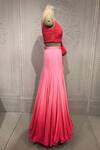 Buy_Shantnu Nikhil_Pink Chiffon Embroidered Lehenga Set_Online_at_Aza_Fashions