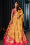 Buy_Shantnu Nikhil_Yellow Organza Embroidered Lehenga Set_at_Aza_Fashions