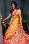 Shantnu Nikhil_Yellow Organza Embroidered Lehenga Set_Online_at_Aza_Fashions