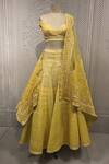 Buy_Shantnu Nikhil_Yellow Organza Embroidered Lehenga Set_Online_at_Aza_Fashions