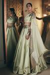 Buy_Shantnu Nikhil_Green Embroidered Organza Lehenga Set_at_Aza_Fashions