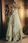 Shantnu Nikhil_Green Embroidered Organza Lehenga Set_Online_at_Aza_Fashions