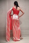 Shop_Shantnu Nikhil_Pink Metallic Saree Gown_at_Aza_Fashions