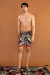 Buy_Shivan & Narresh_Black Sheeter 100% Polyester Printed Botan Eye Shorts _at_Aza_Fashions