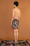 Shop_Shivan & Narresh_Black Sheeter 100% Polyester Printed Botan Eye Shorts _at_Aza_Fashions