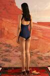 Shop_Shivan & Narresh_Multi Color Sustainable Econyl Swimwear Jersey Printed One Shoulder Monokini_at_Aza_Fashions