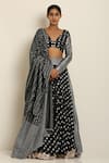 Buy_Seema Nanda_Black Cotton Mul V Neck Printed Lehenga Set _at_Aza_Fashions