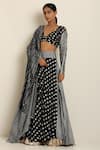 Shop_Seema Nanda_Black Cotton Mul V Neck Printed Lehenga Set _at_Aza_Fashions