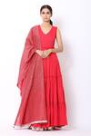Buy Seema Nanda Red Chanderi Silk, , Lining V Tiered Anarkali With Dupatta at Aza Fashions Buy_Seema Nanda_Red Chanderi Silk, , Lining V Tiered Anarkali With Dupatta _at_Aza_Fashions