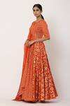 Seema Nanda Orange , Lining Floral Motifs Round Anarkali With Dupatta Online at Aza Fashions Seema Nanda_Orange , Lining Floral Motifs Round Anarkali With Dupatta _Online_at_Aza_Fashions