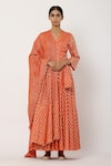 Buy Seema Nanda Orange , Lining V Neck Angarkha Set at Aza Fashions Buy_Seema Nanda_Orange , Lining V Neck Angarkha Set _at_Aza_Fashions