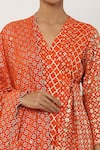 Seema Nanda Orange , Lining V Neck Angarkha Set at Aza Fashions Seema Nanda_Orange , Lining V Neck Angarkha Set _at_Aza_Fashions