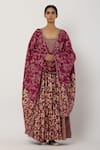 Buy_Seema Nanda_Purple Cotton Mul Printed U Neck Anarkali Set _Online_at_Aza_Fashions