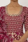 Seema Nanda_Purple Cotton Mul Printed U Neck Anarkali Set _at_Aza_Fashions