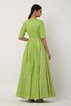 Shop Seema Nanda Green , Lining V Neck Overlap Anarkali Set at Aza Fashions Shop_Seema Nanda_Green , Lining V Neck Overlap Anarkali Set _at_Aza_Fashions