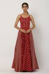 Buy Seema Nanda Red , Lining Round Beaded Strap Anarkali With Dupatta Online at Aza Fashions Buy_Seema Nanda_Red , Lining Round Beaded Strap Anarkali With Dupatta _Online_at_Aza_Fashions