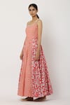Buy_Seema Nanda_Peach , Lining Round Beaded Strap Anarkali With Dupatta _Online_at_Aza_Fashions