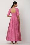 Shop_Seema Nanda_Pink , Lining U Neck Anarkali With Ombre Dupatta _at_Aza_Fashions