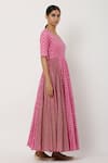 Seema Nanda_Pink , Lining U Neck Anarkali With Ombre Dupatta _Online_at_Aza_Fashions
