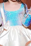 Hoity Moppet_White Sequin Fabric Dress With Bow _at_Aza_Fashions