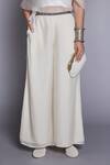 Buy_Jade By Monica & Karishma_White Crepe Silk Wide Neck Organza Top And Pant Set  _Online_at_Aza_Fashions