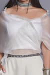 Shop_Jade By Monica & Karishma_White Crepe Silk Wide Neck Organza Top And Pant Set  _Online_at_Aza_Fashions