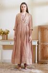 Shyam Narayan Prasad_Pink Chanderi Silk Anarkali Set _Online_at_Aza_Fashions