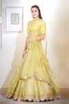 Buy_Shyam Narayan Prasad_Yellow Silk Round Embellished Lehenga Set _Online_at_Aza_Fashions