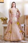 Buy_Shyam Narayan Prasad_Pink Silk Embellished Lehenga Set _at_Aza_Fashions