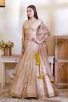 Buy_Shyam Narayan Prasad_Pink Silk Embellished Lehenga Set _Online_at_Aza_Fashions