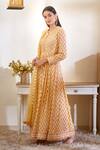 Buy_Shyam Narayan Prasad_Yellow Silk Printed Anarkali Set_Online_at_Aza_Fashions