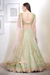 Shop_Shyam Narayan Prasad_Green Silk And Viscose Round Lehenga Set _at_Aza_Fashions